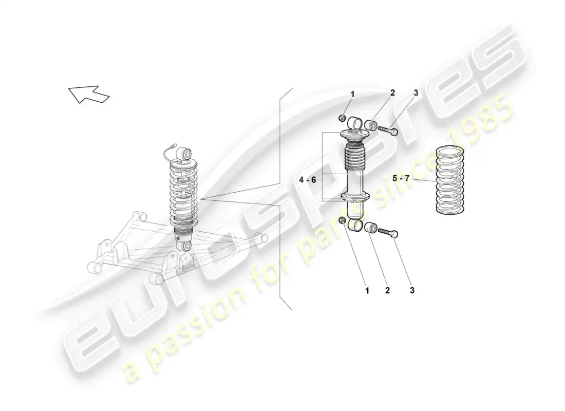 lamborghini reventon shock absorbers rear parts diagram