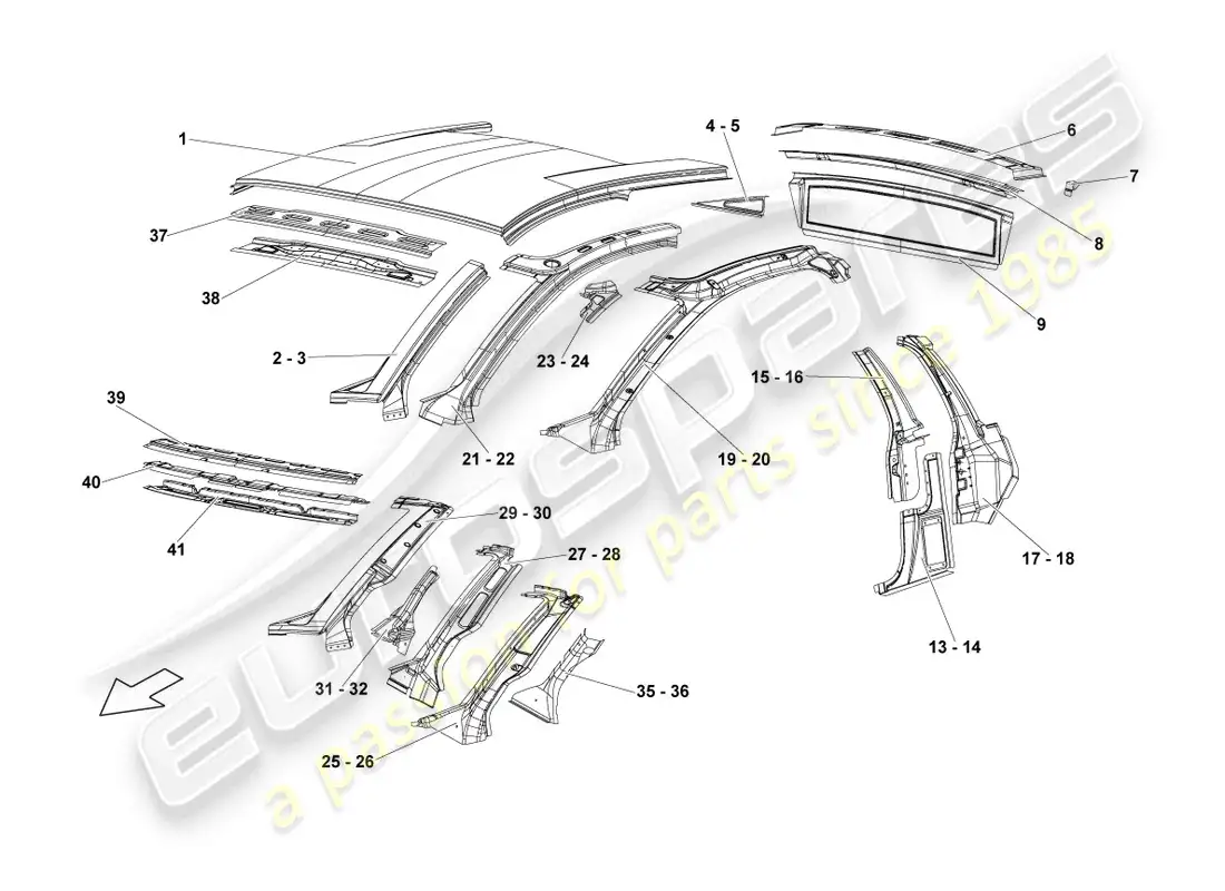 lamborghini reventon roof parts diagram