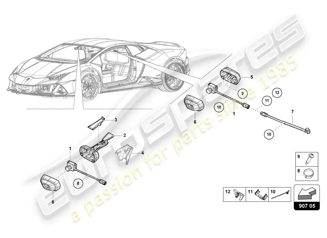 lamborghini sto (2022) electrical parts for video recording and telemetry system parts diagram