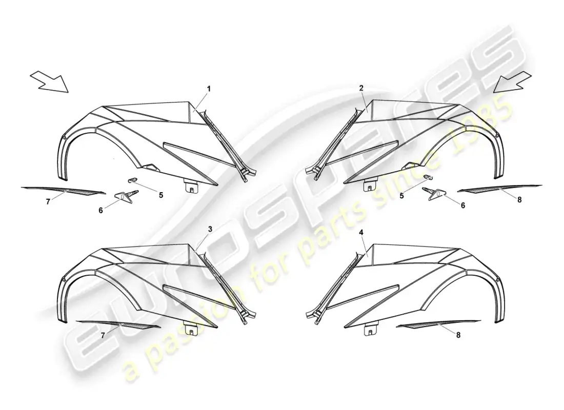 lamborghini reventon wing front parts diagram