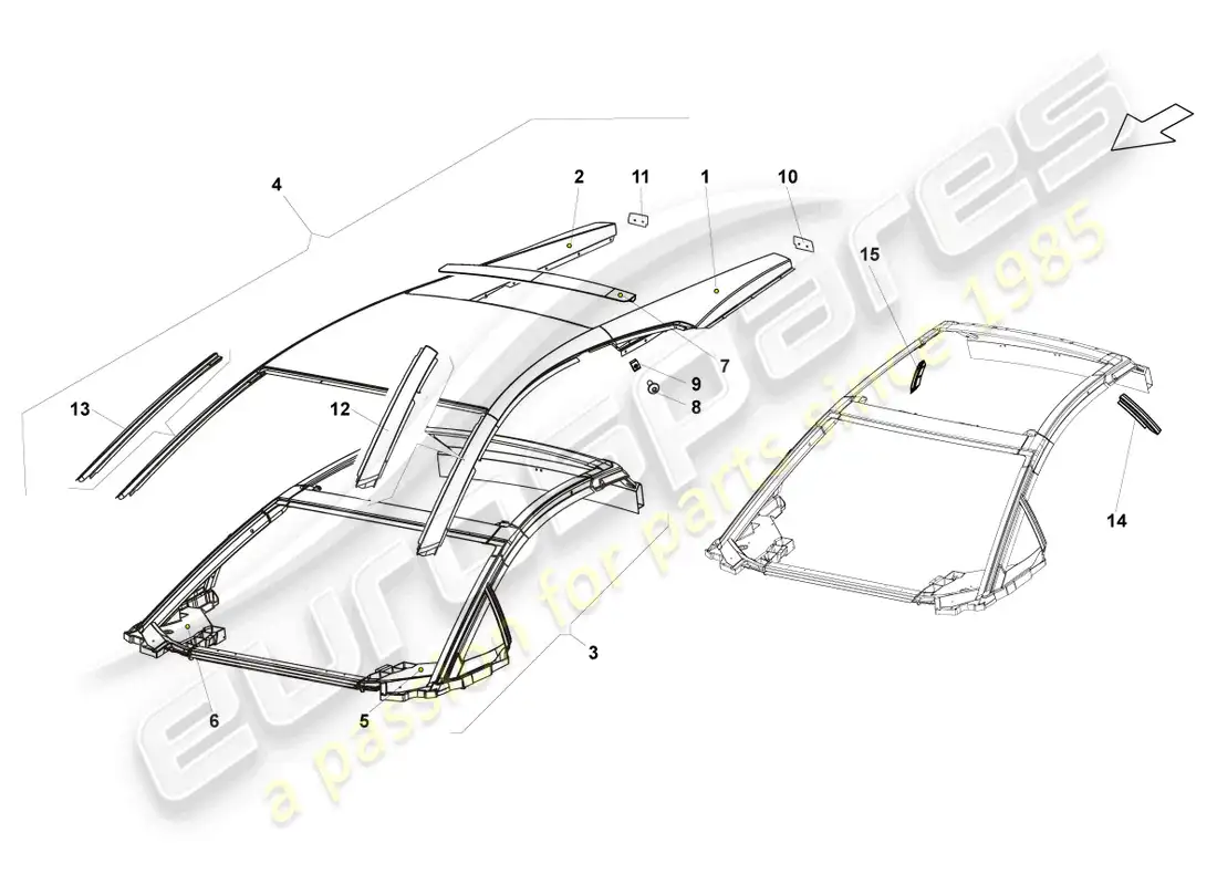 lamborghini lp570-4 sl (2012) roof parts diagram