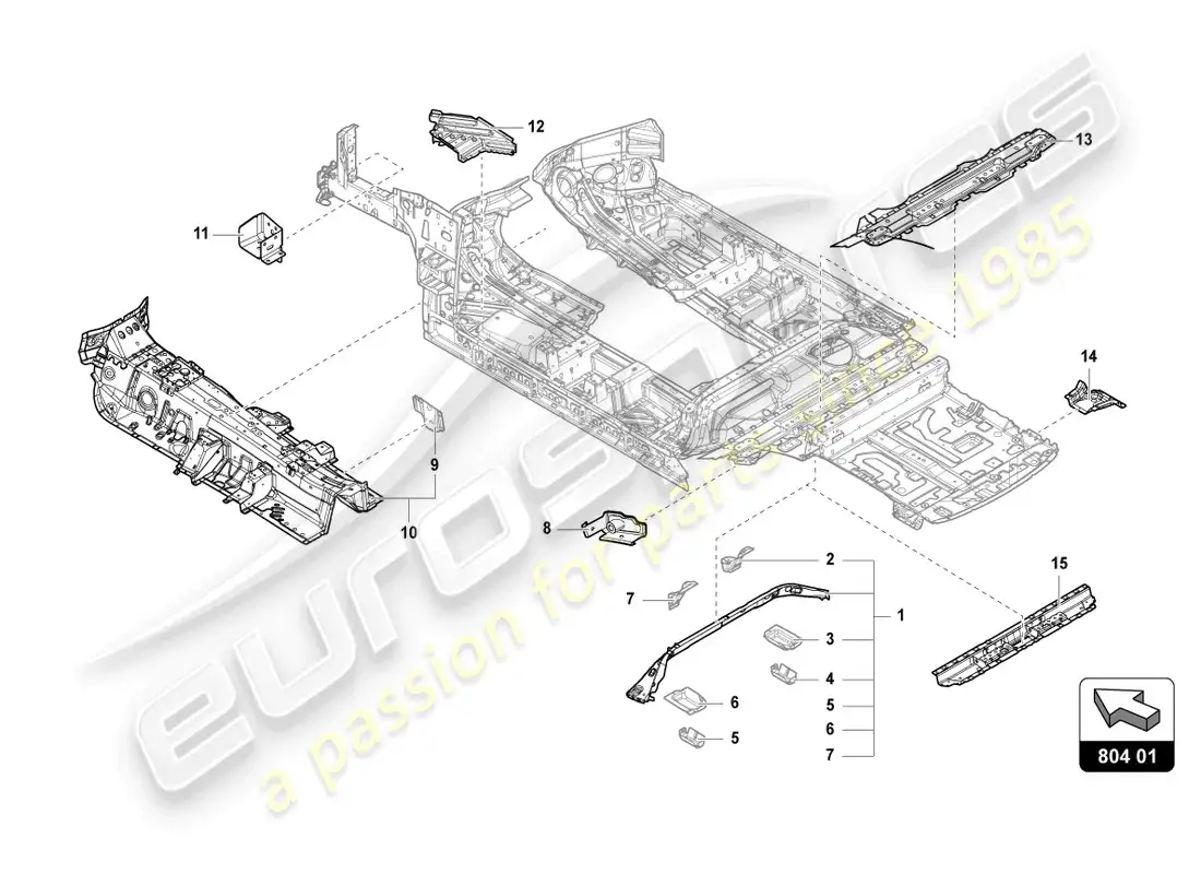 lamborghini urus s (2024) underbody parts diagram