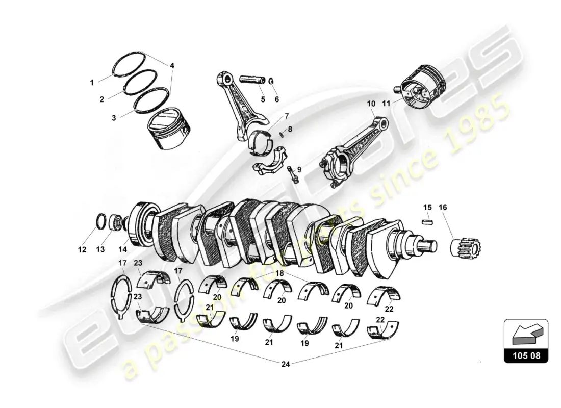lamborghini countach 25th anniversary (1989) camshaft parts diagram