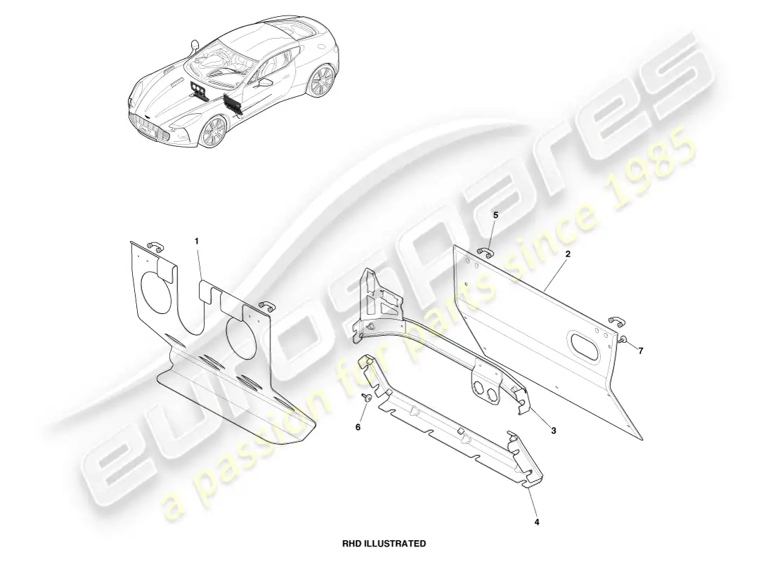 aston martin one-77 (2011) toe board assembly parts diagram