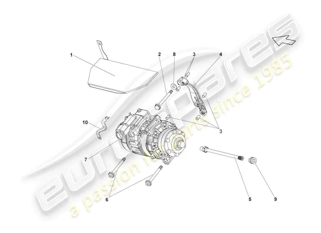 lamborghini lp560-4 spider (2012) a/c compressor parts diagram