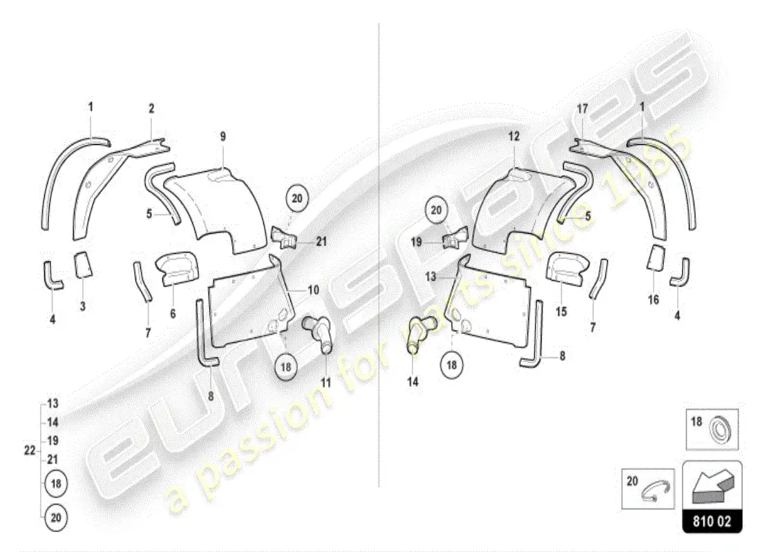 lamborghini diablo vt (1995) front wheel housing parts diagram