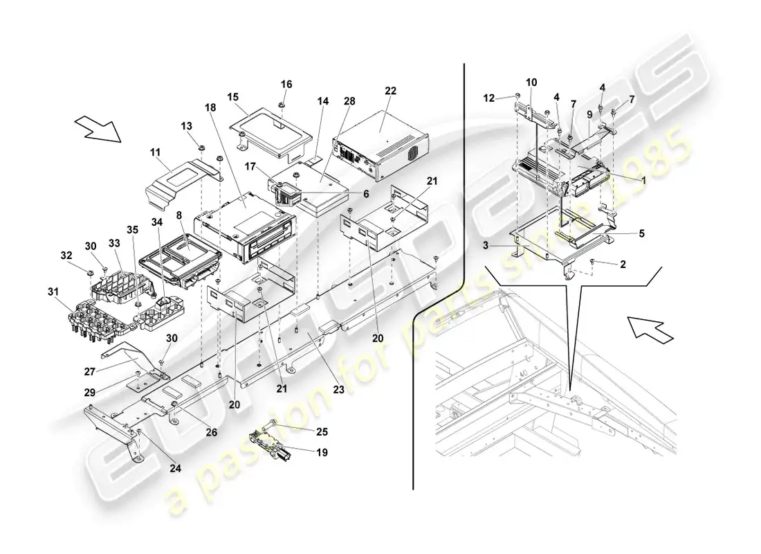 lamborghini blancpain sts (2013) control units parts diagram