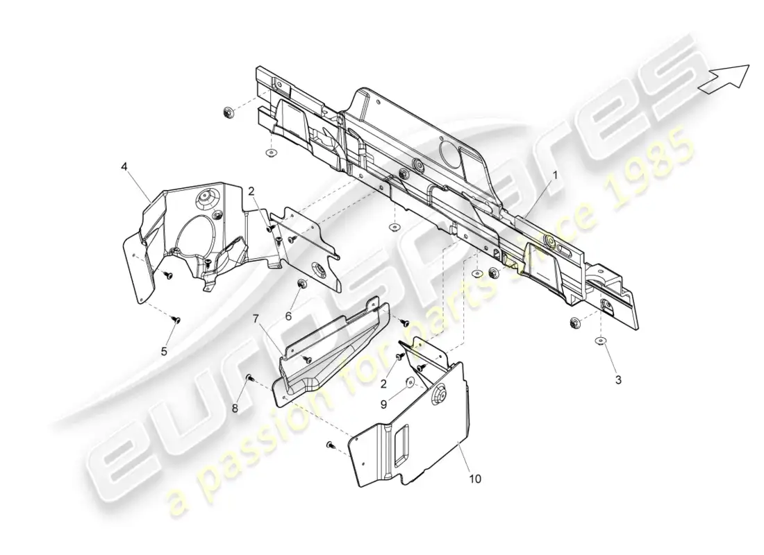 lamborghini lp550-2 spyder (2011) heat shield parts diagram