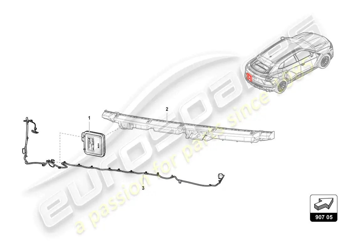 lamborghini urus (2022) control unit for opening garage door parts diagram