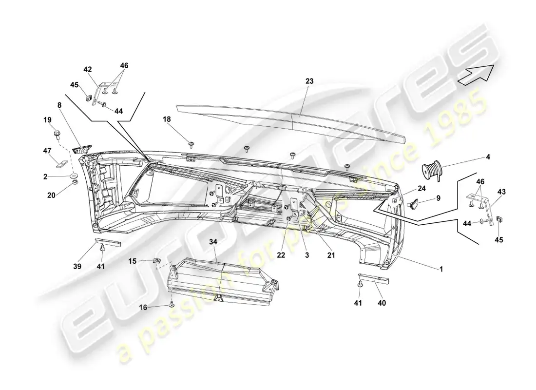 lamborghini lp570-4 sl (2011) bumper front parts diagram