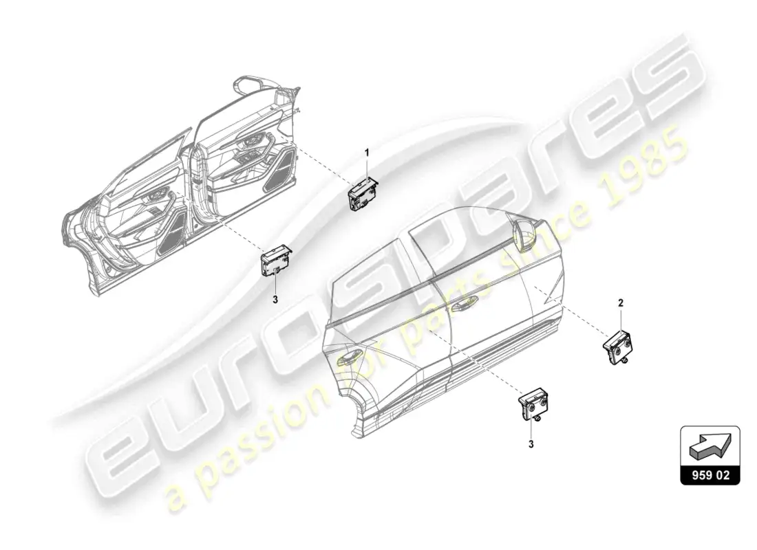 lamborghini urus (2020) door control unit parts diagram