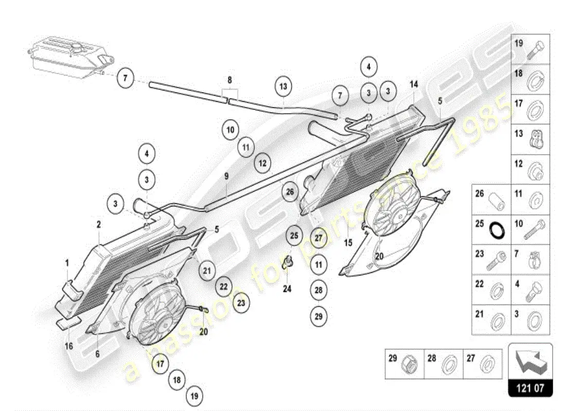 lamborghini diablo vt (1997) cooler for coolant parts diagram