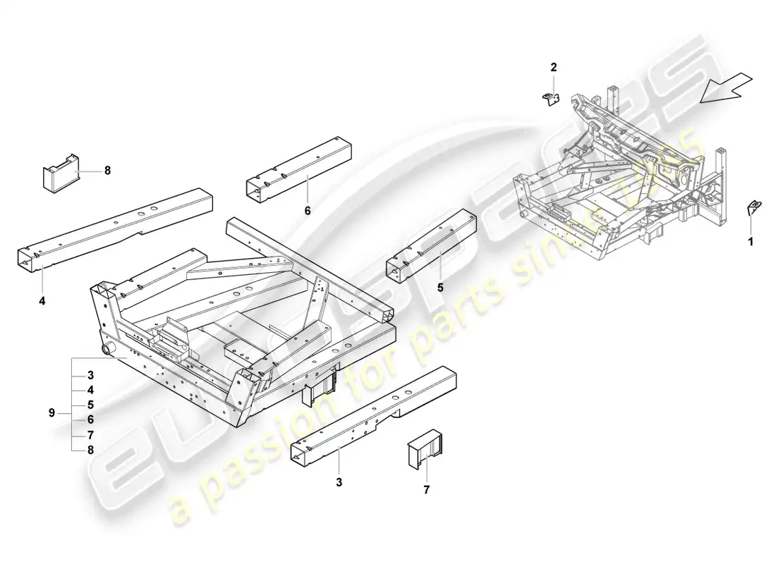 lamborghini lp570-4 sl (2012) bodywork front part parts diagram