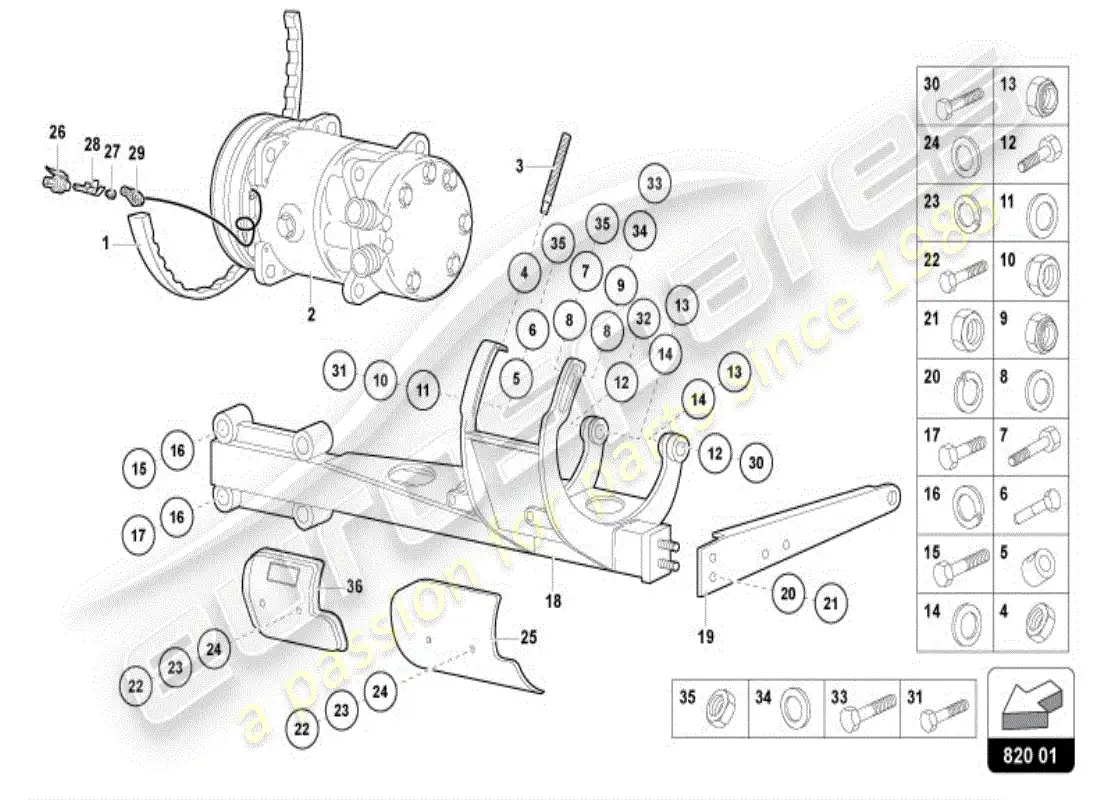 lamborghini diablo vt (1997) air cond. system parts diagram