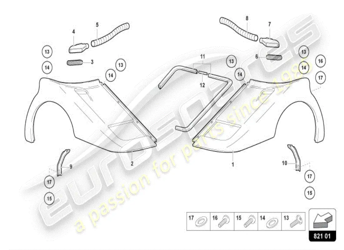lamborghini diablo vt (1997) wing front parts diagram