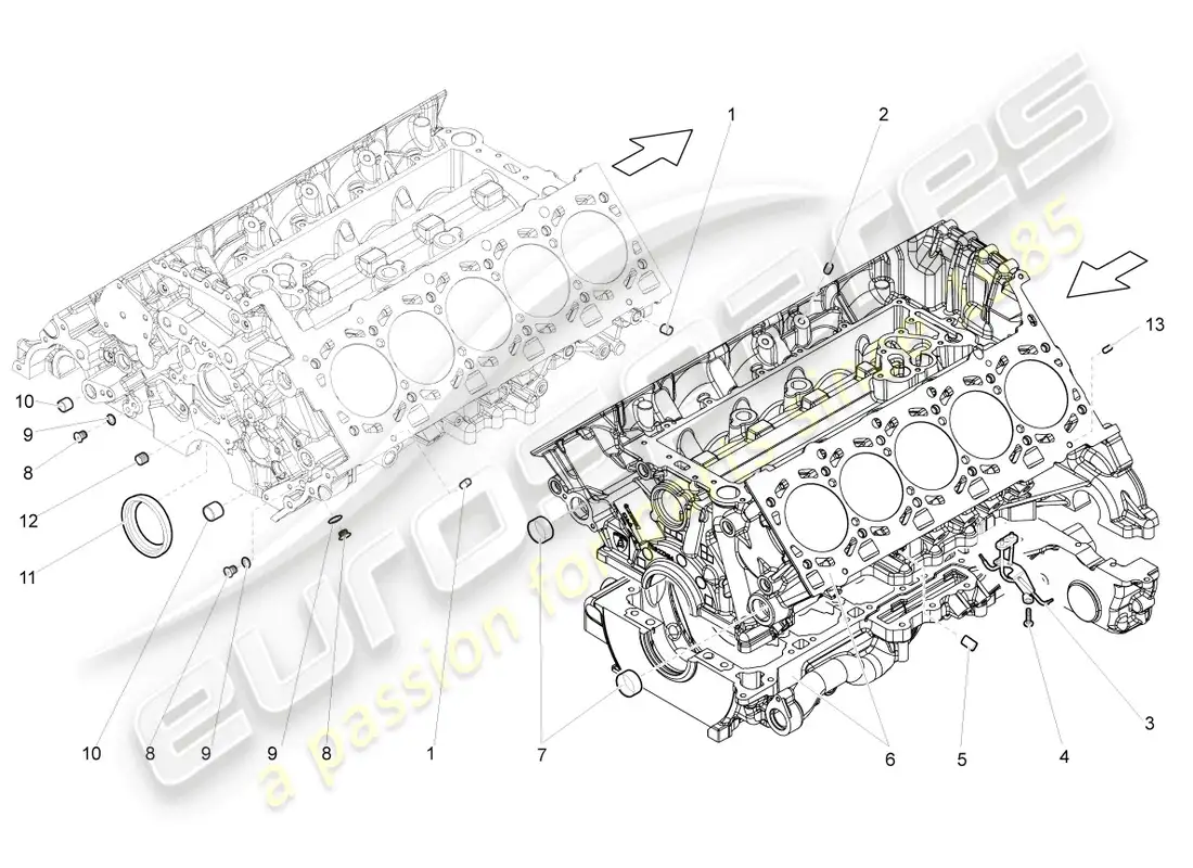 lamborghini lp560-4 coupe fl ii (2014) crankcase housing parts diagram