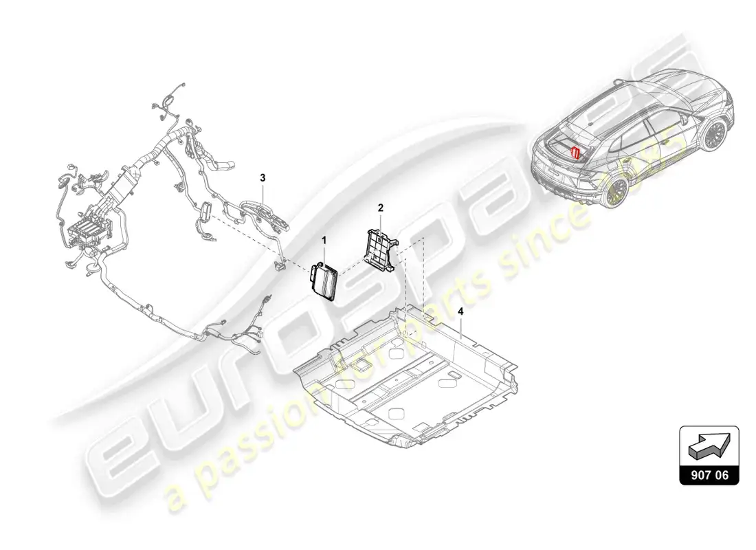 lamborghini urus (2020) control unit for four-wheel drive parts diagram