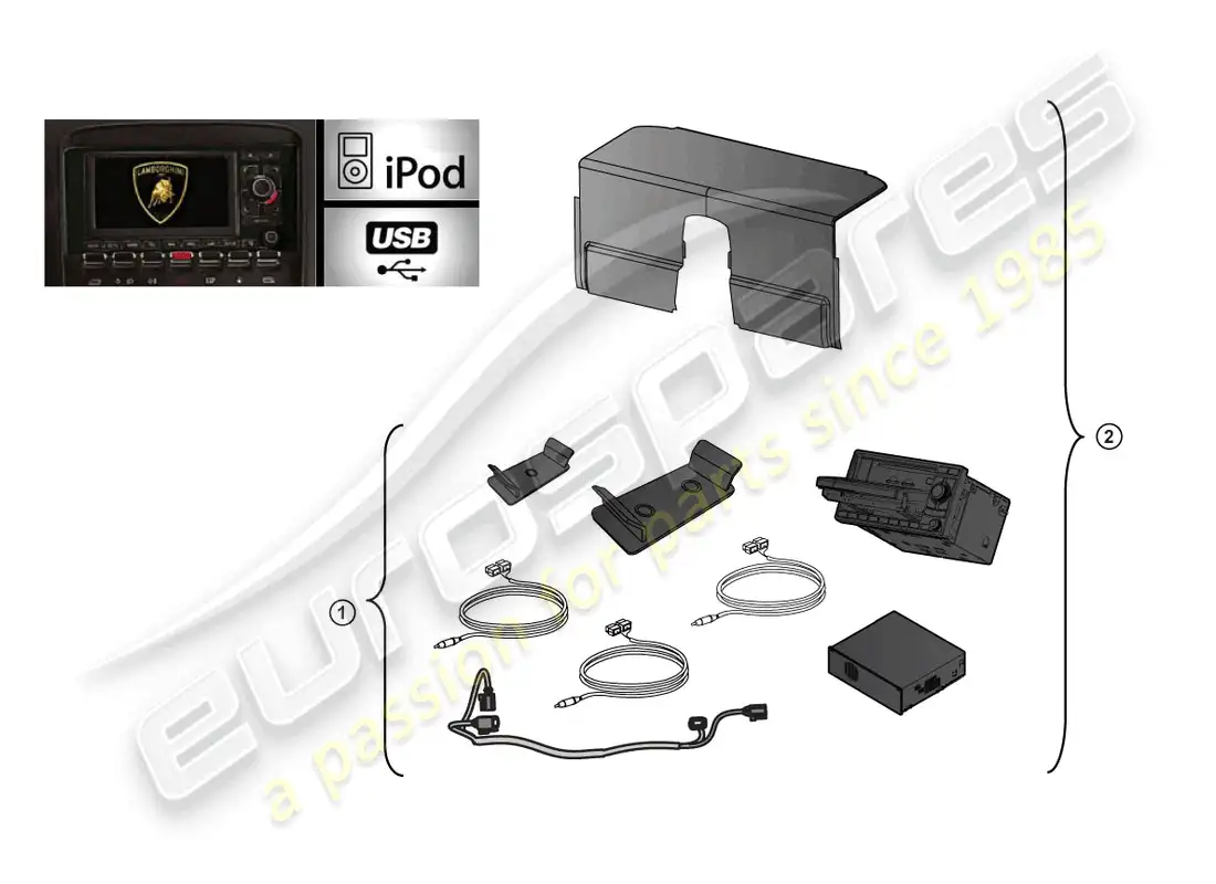 lamborghini gallardo coupe (accessories) retrofit kit parts diagram