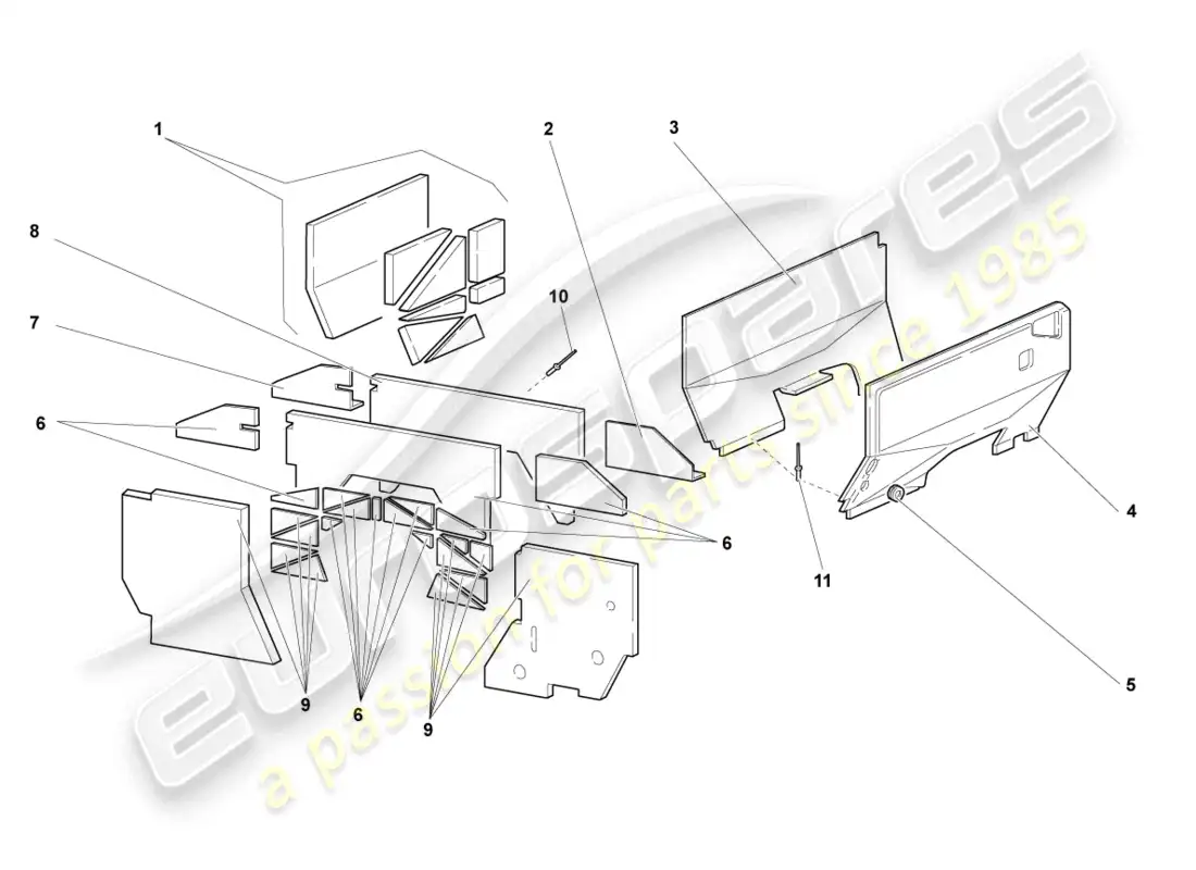 lamborghini reventon roadster heat shield parts diagram