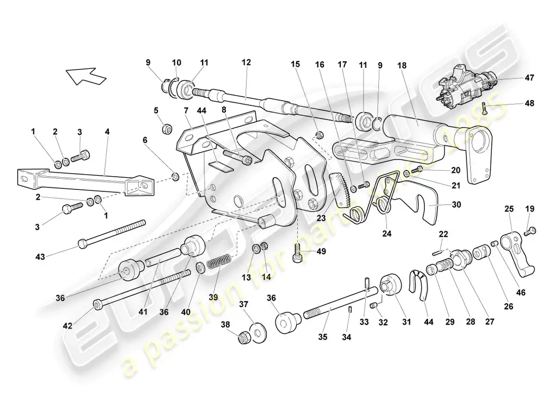 lamborghini reventon steering column parts diagram