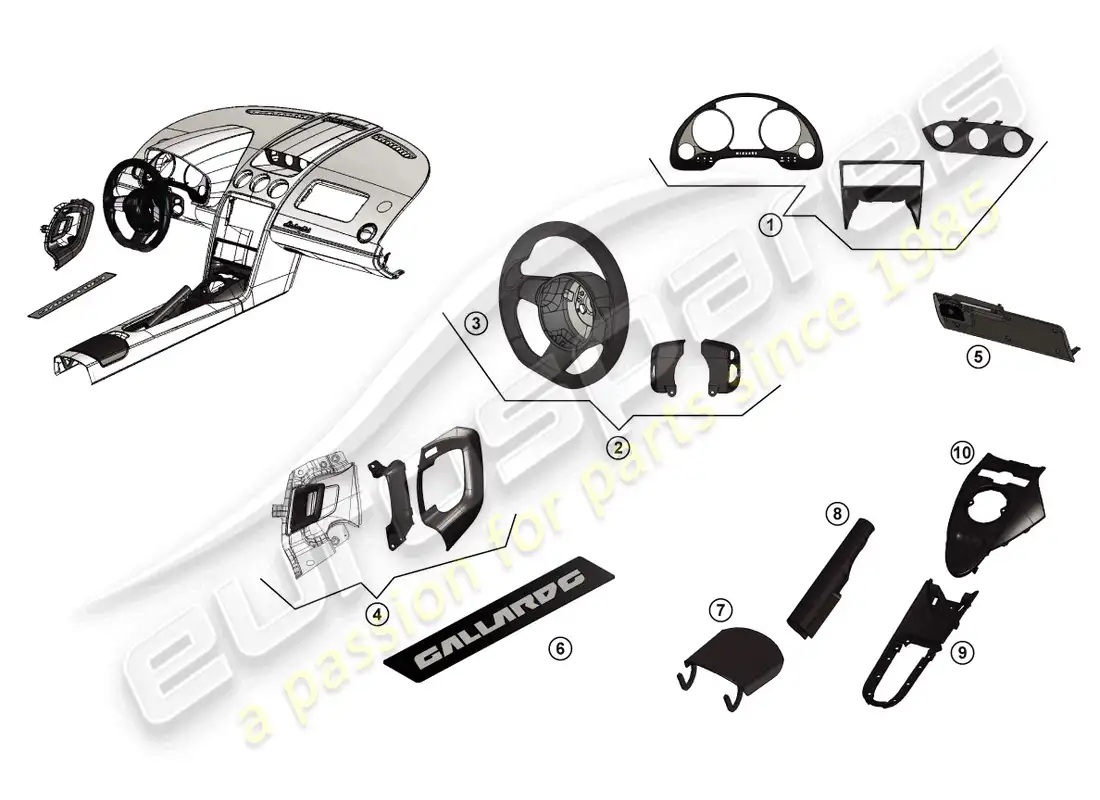 lamborghini lp550-2 spyder (accessories) retrofit package parts diagram