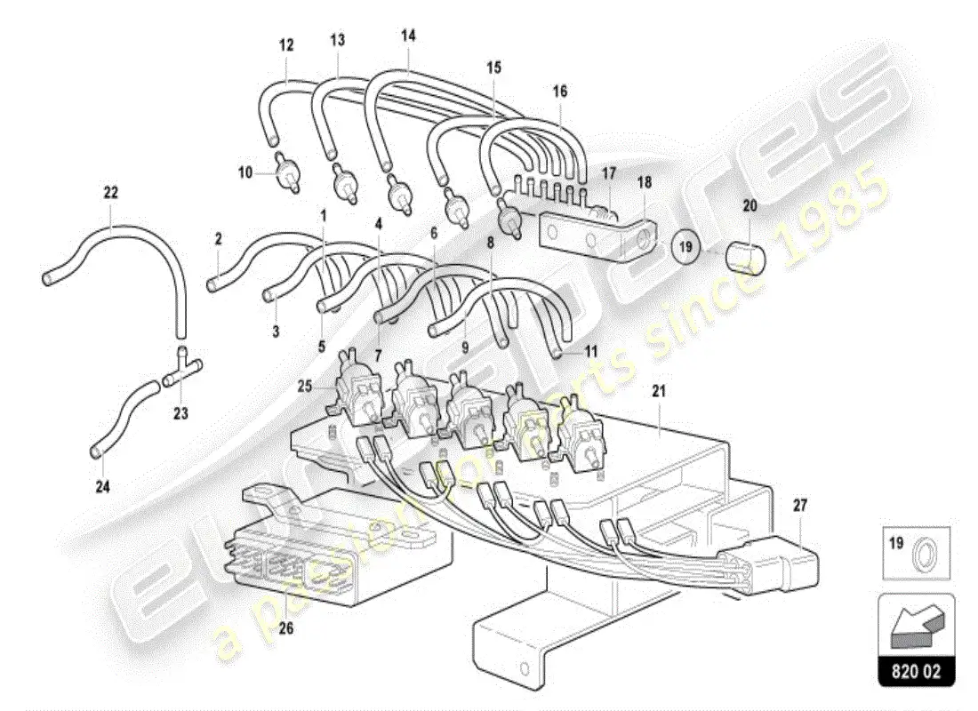 lamborghini diablo vt (1995) air conditioning parts diagram