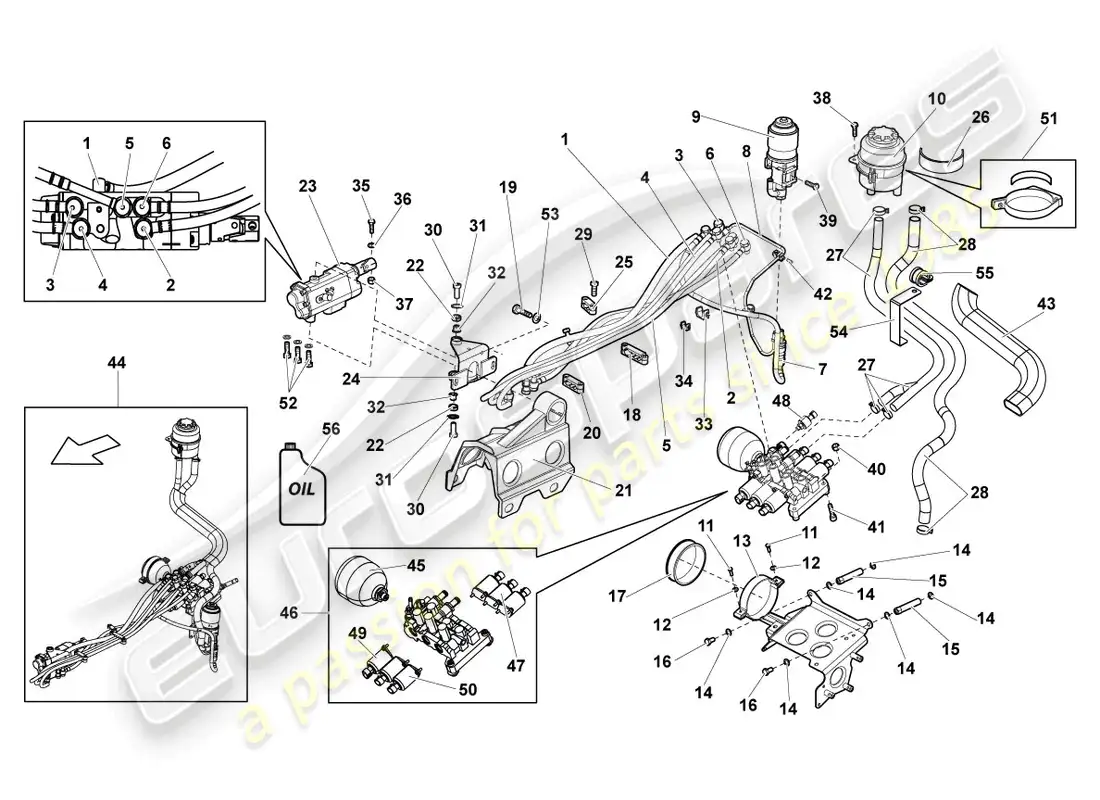 lamborghini lp640 coupe (2008) gear selector parts diagram