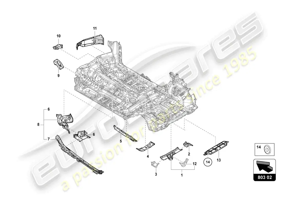 lamborghini urus s (2024) underbody parts diagram