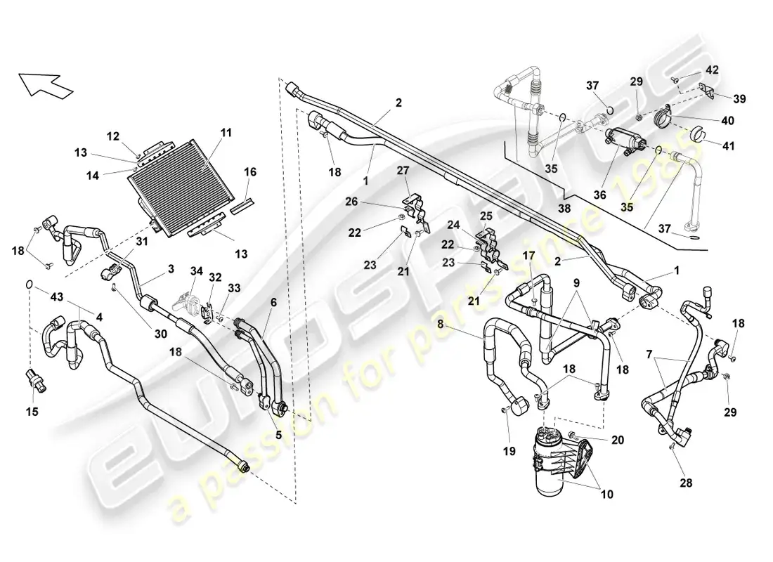 lamborghini lp560-4 spider (2012) a/c condenser parts diagram