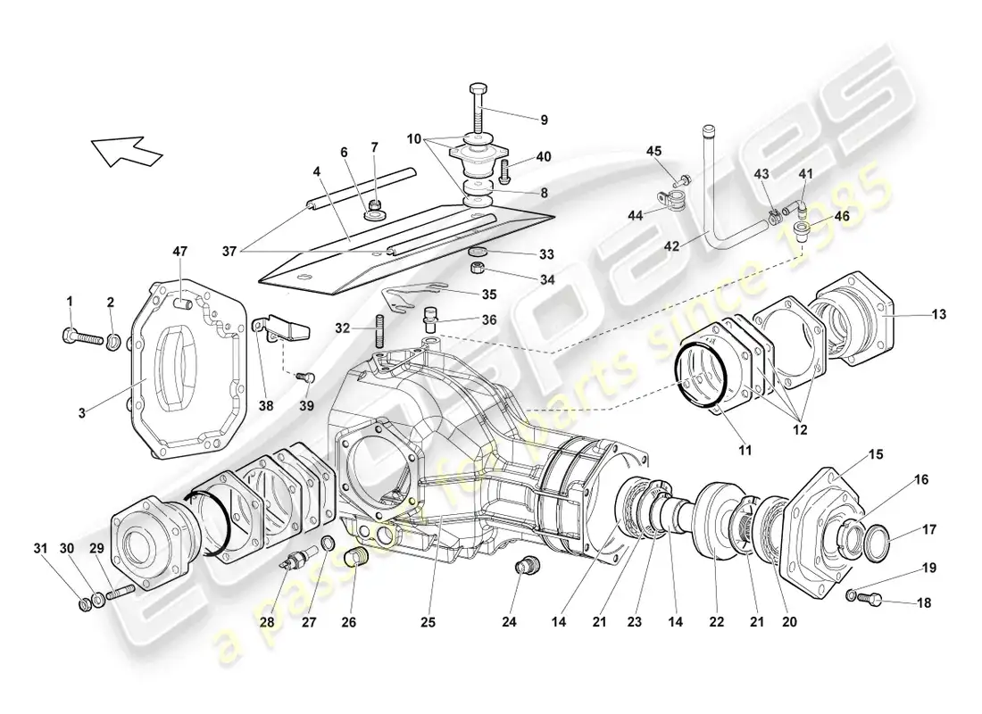 lamborghini lp670-4 sv (2010) housing for differential parts diagram