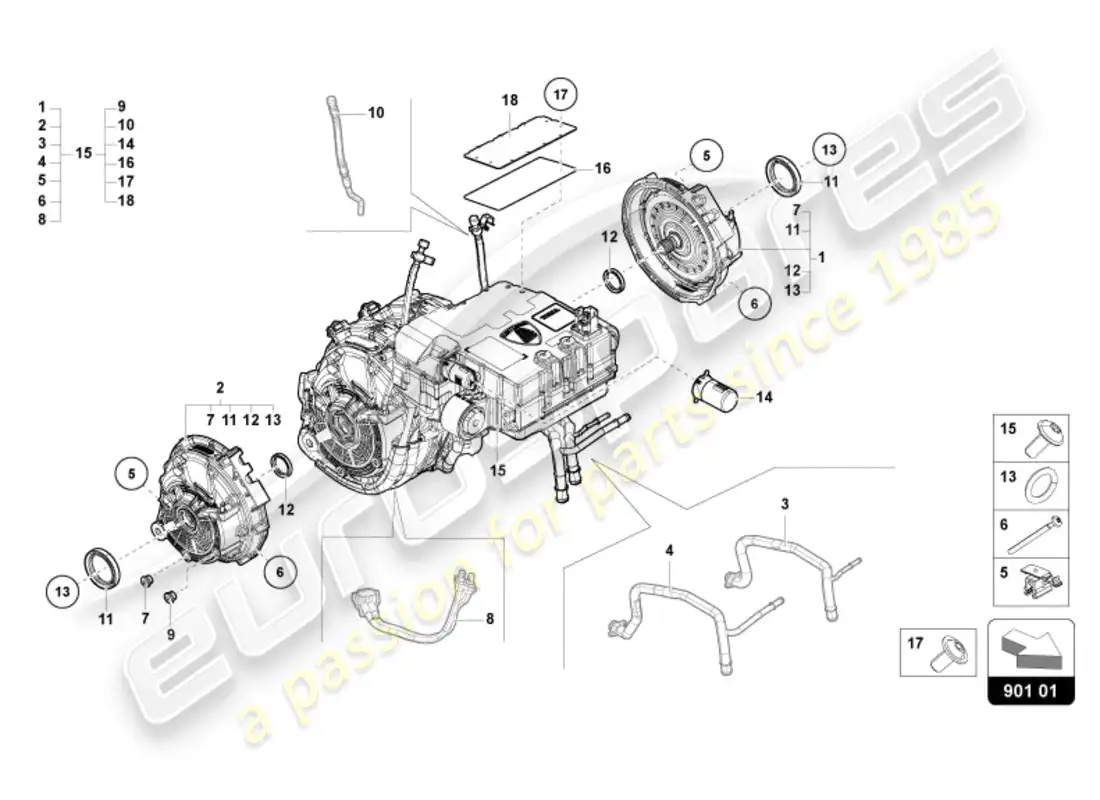 a part diagram from the lamborghini revuelto coupe (2024) parts catalogue