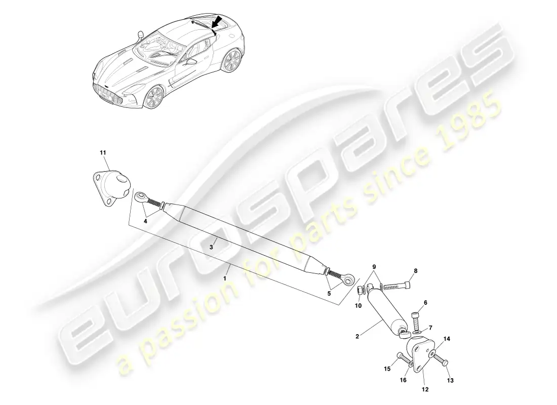 a part diagram from the aston martin one-77 parts catalogue
