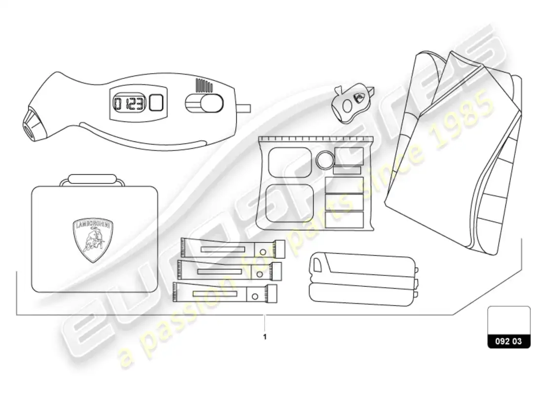 a part diagram from the lamborghini revuelto coupe (accessories) parts catalogue