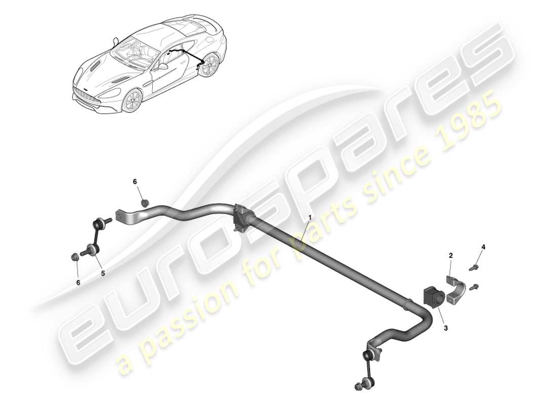 a part diagram from the aston martin vanquish parts catalogue