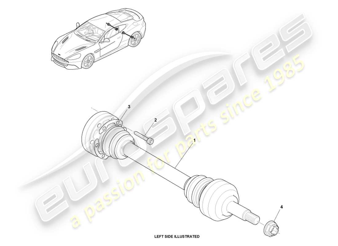 a part diagram from the aston martin vanquish parts catalogue