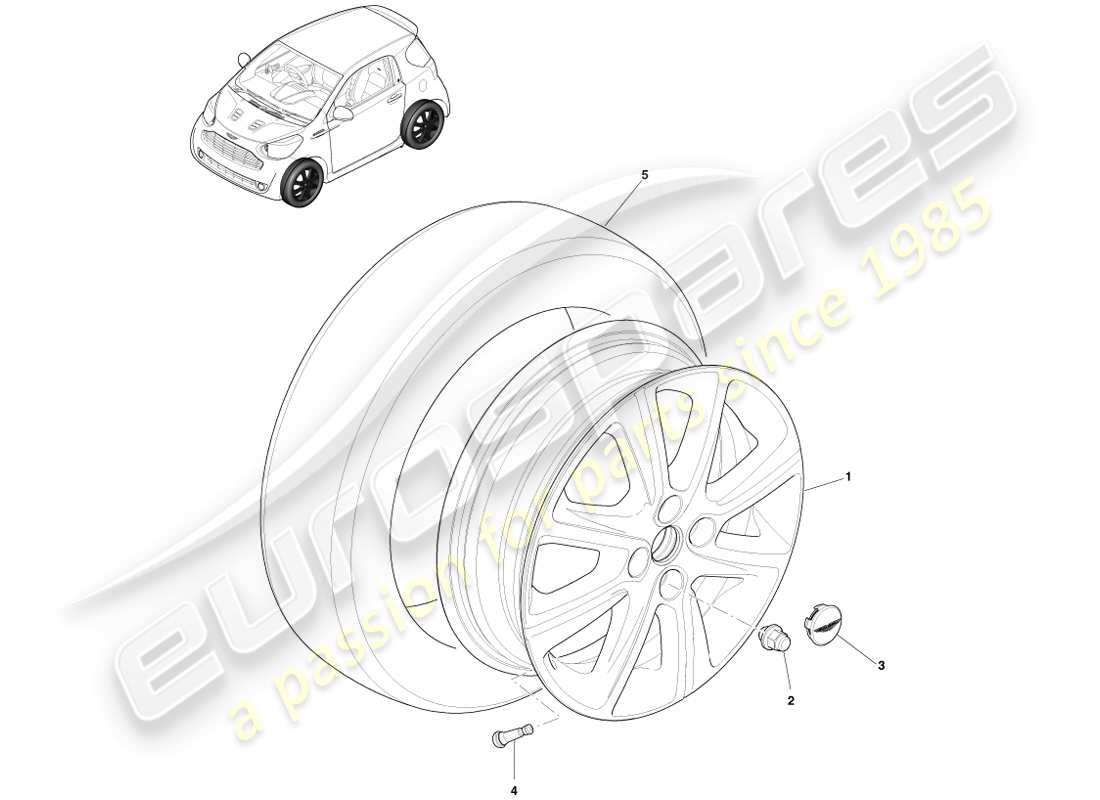 a part diagram from the aston martin cygnet parts catalogue