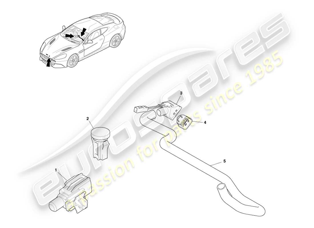 aston martin vanquish (2013) sensors part diagram