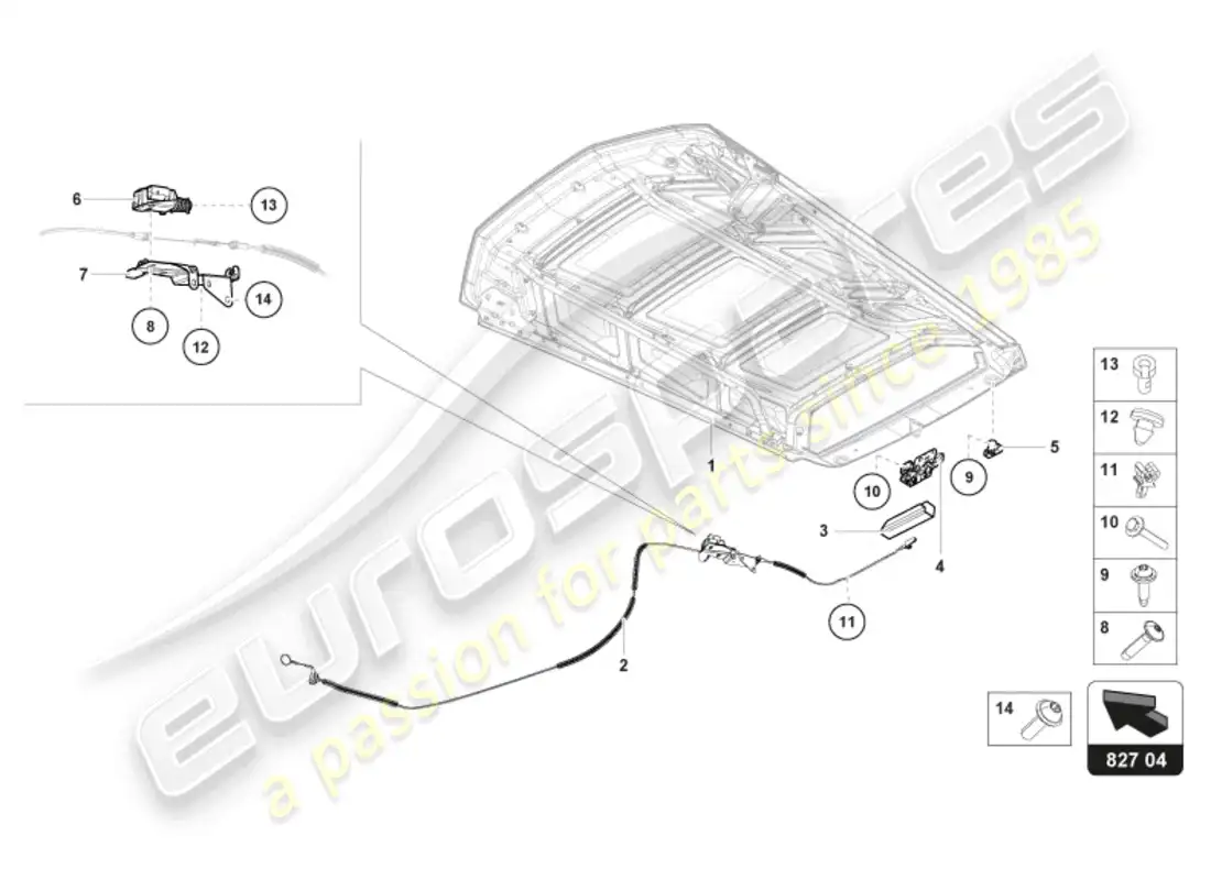 lamborghini tecnica (2024) release lever parts diagram