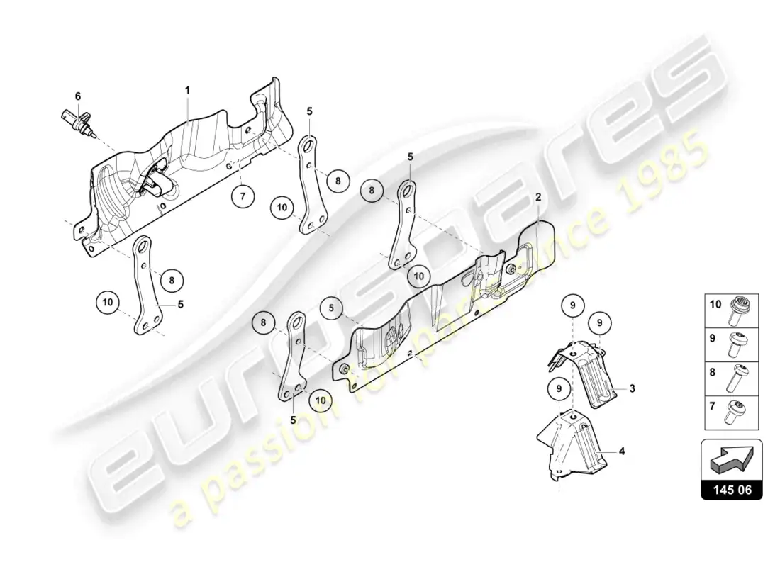 lamborghini urus (2020) heat shield parts diagram