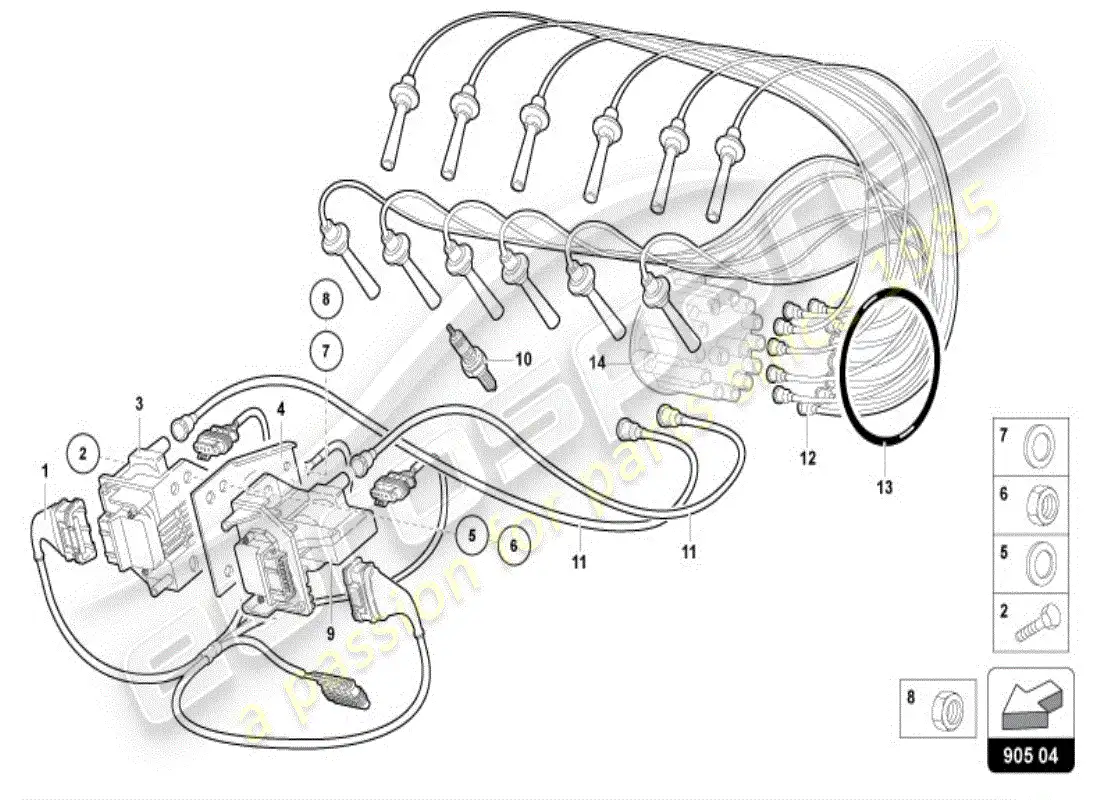 lamborghini diablo vt (1997) ignition system parts diagram