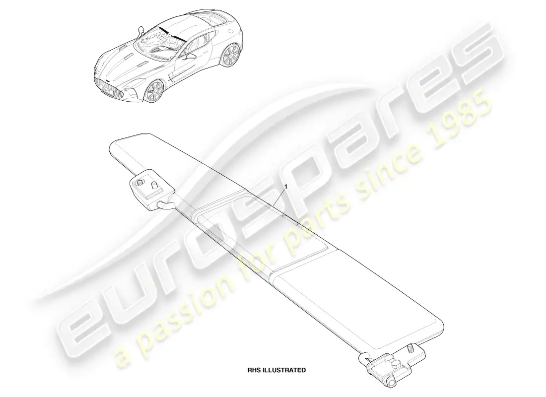 aston martin one-77 (2011) sunvisor parts diagram