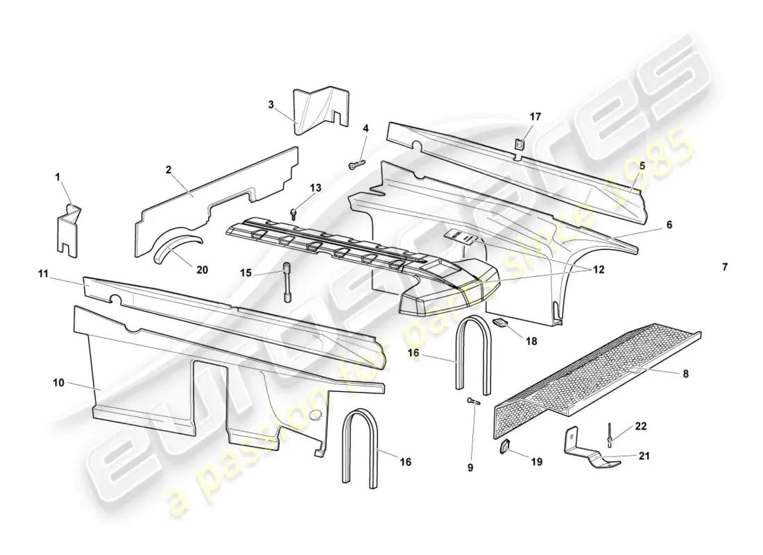 lamborghini reventon sound absorbers parts diagram