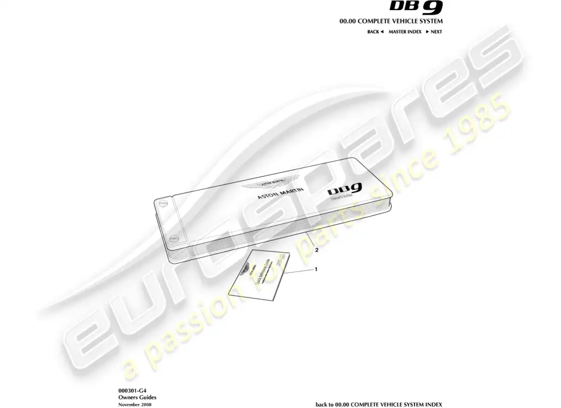 aston martin db9 (2004) owners guide part diagram