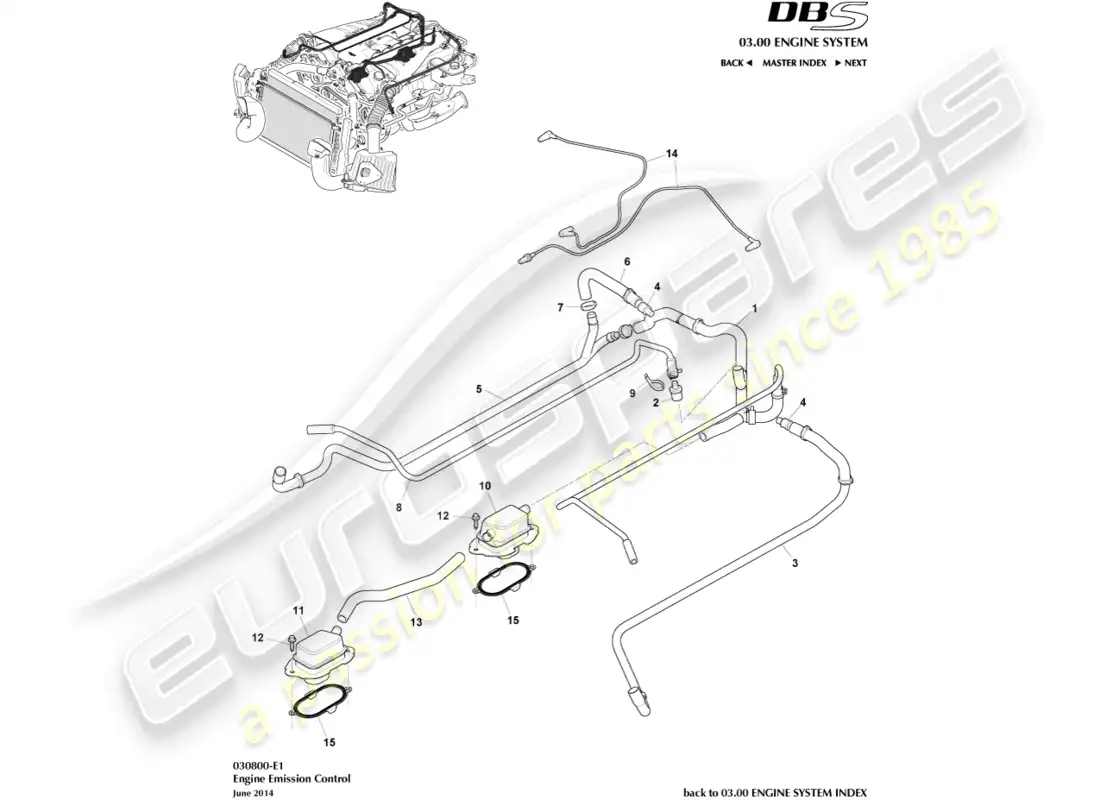aston martin dbs (2014) emission control parts diagram