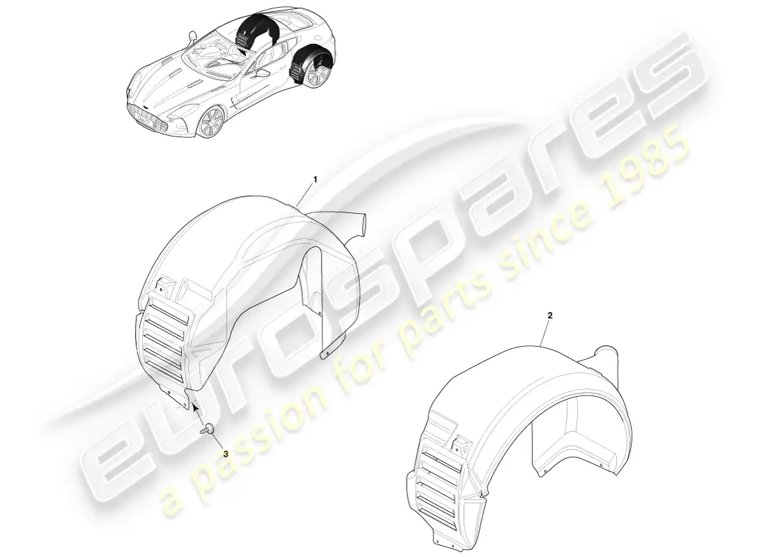 aston martin one-77 (2011) rear wheel arches parts diagram