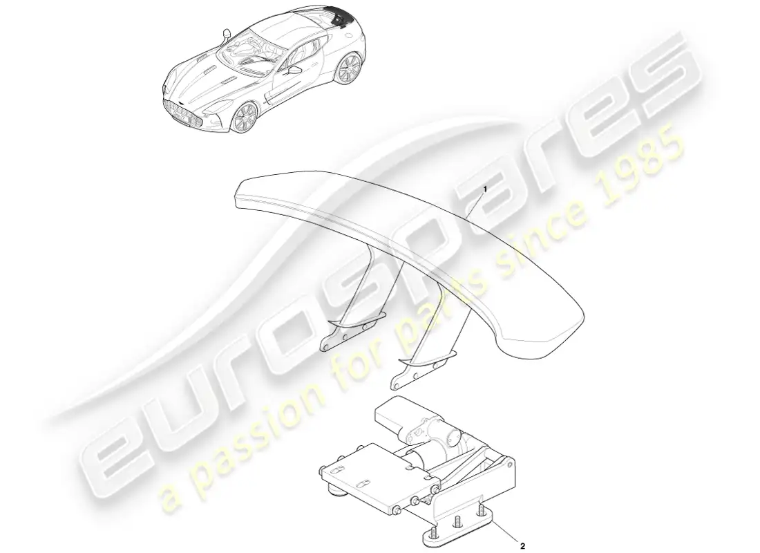 aston martin one-77 (2011) rear wing assembly parts diagram