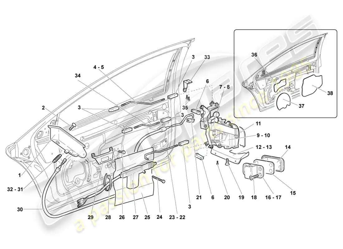 lamborghini reventon door lock parts diagram