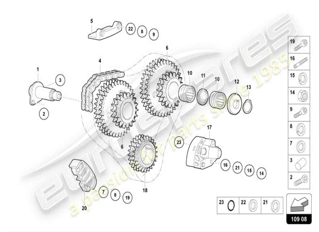 lamborghini diablo vt (1996) camshaft, valves parts diagram