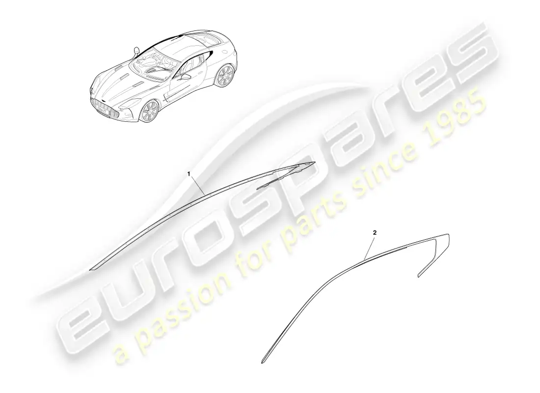 aston martin one-77 (2011) bodyside & quarter trim parts diagram