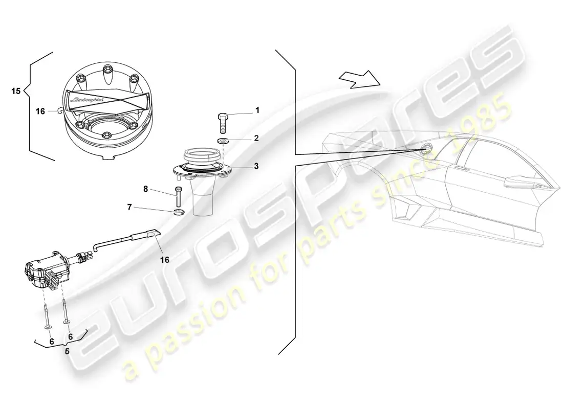 lamborghini reventon fuel filler flap parts diagram